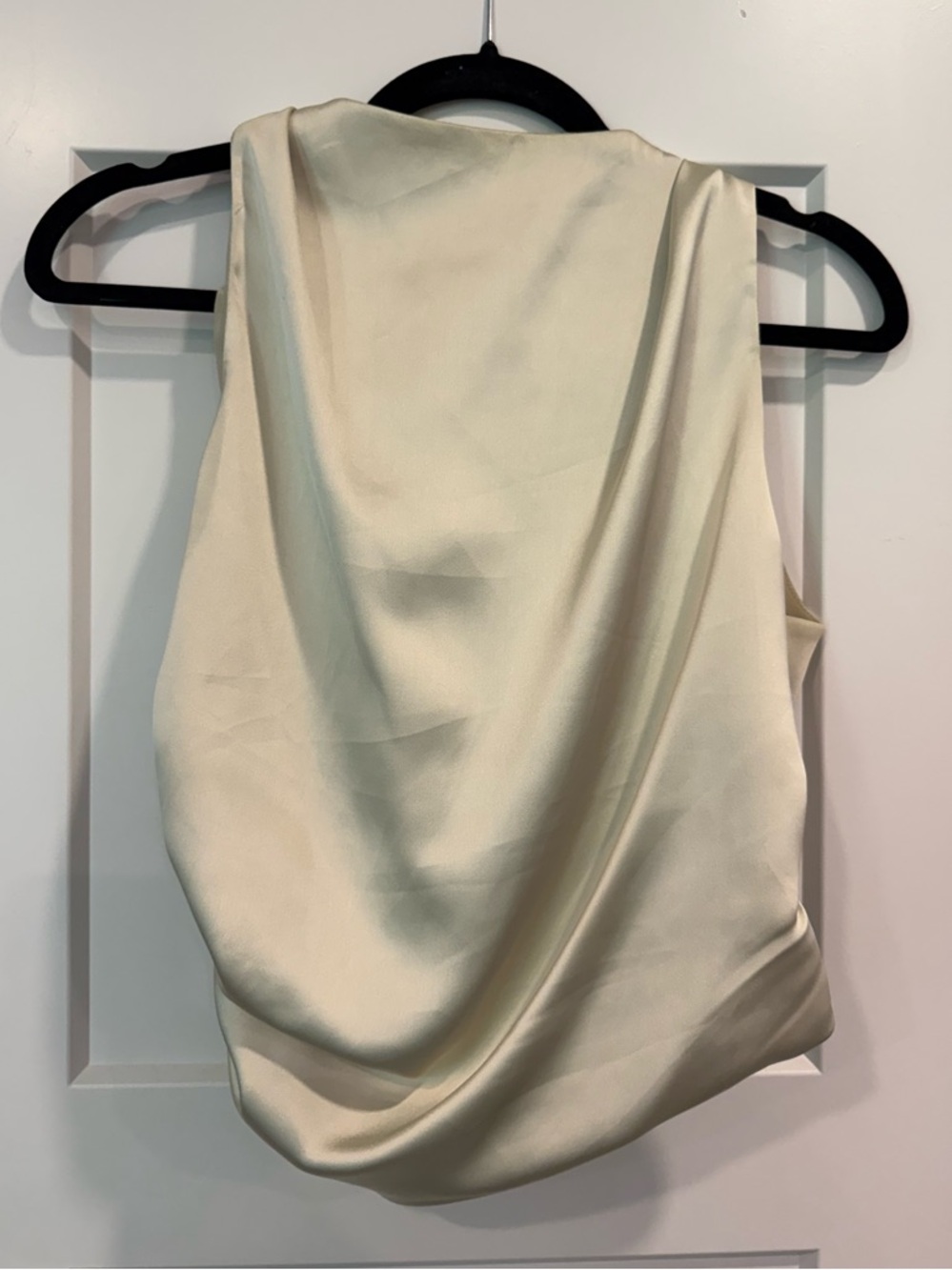 ZARA Satin Draped Sleeveless Top